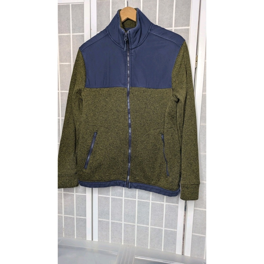 Goodfellow Co Men's Jacket Medium Full Zip Forest Ranger Green Fleece Colorblock